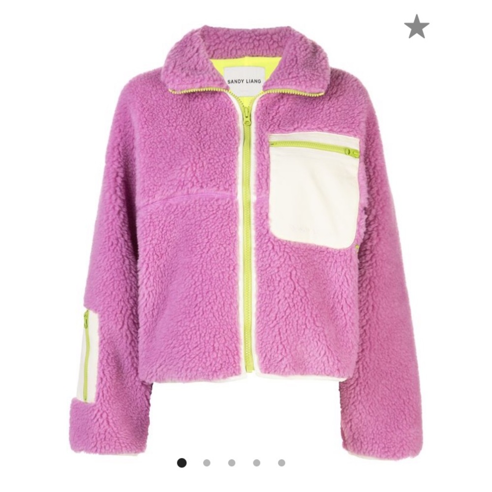 Sandy Liang Plush Fleece Jacket Pink Size Small